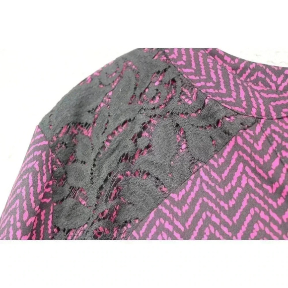 Catherine's Purple and Black Tunic-3/4 Sleeves-Size 2X-Lace-Herringbone - Picture 8 of 11
